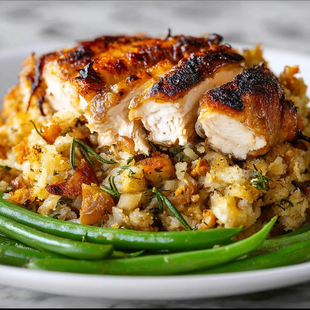 Crock Pot Chicken and Stuffing with Green Beans Recipe - Recipe Image