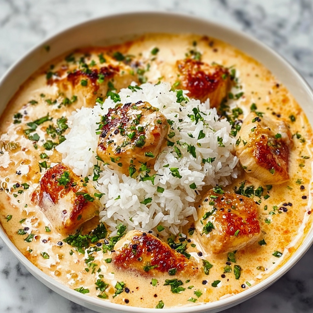 Creamy Smothered Chicken and Rice Recipe - Recipe Image