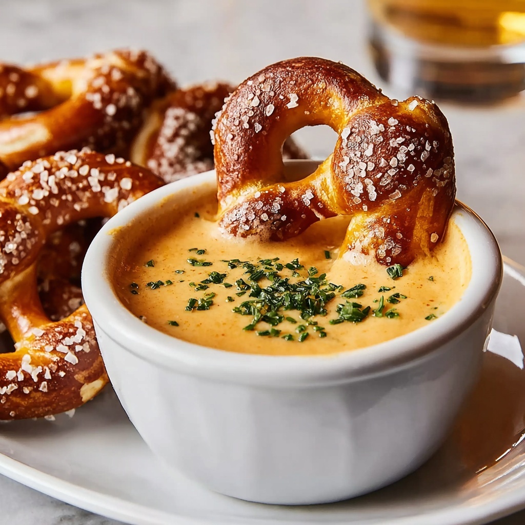 Beer Cheese Pretzels with Homemade Cheese Dip Recipe - Recipe Image