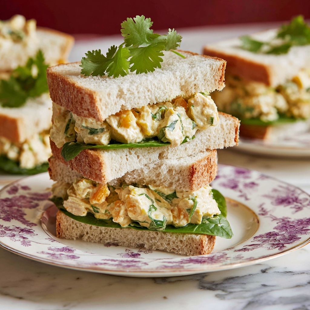 Chicken Salad Finger Sandwiches Recipe - Recipe Image