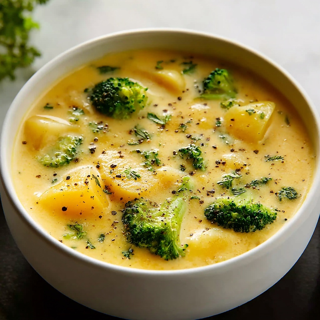 Crockpot Potato Broccoli Cheddar Soup Recipe - Recipe Image