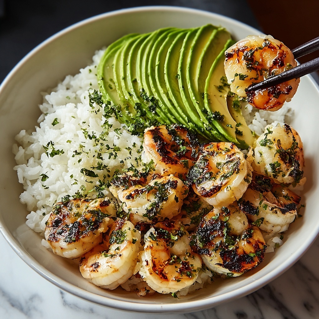Spicy Shrimp and Avocado Rice Bowl Recipe - Recipe Image