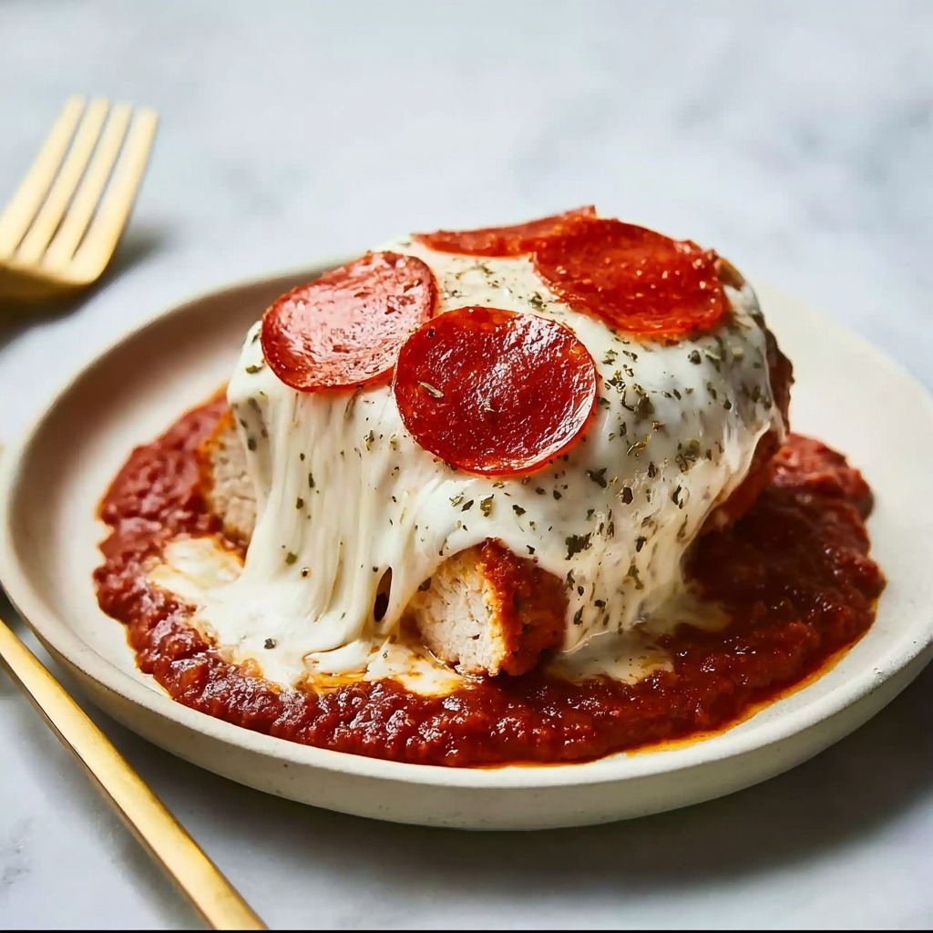 Pepperoni Pizza Stuffed Chicken Bake Recipe - Recipe Image