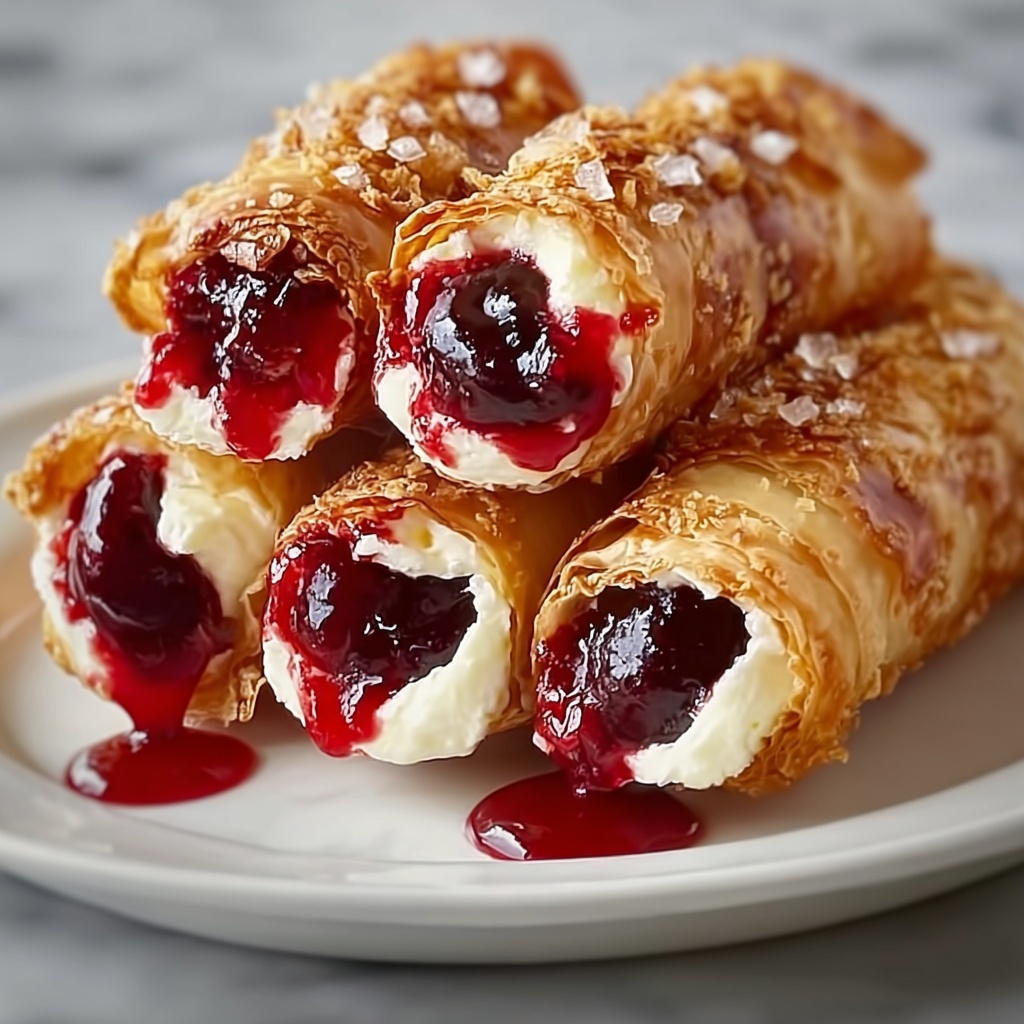 Air Fryer Cherry Cheesecake Egg Rolls Recipe - Recipe Image