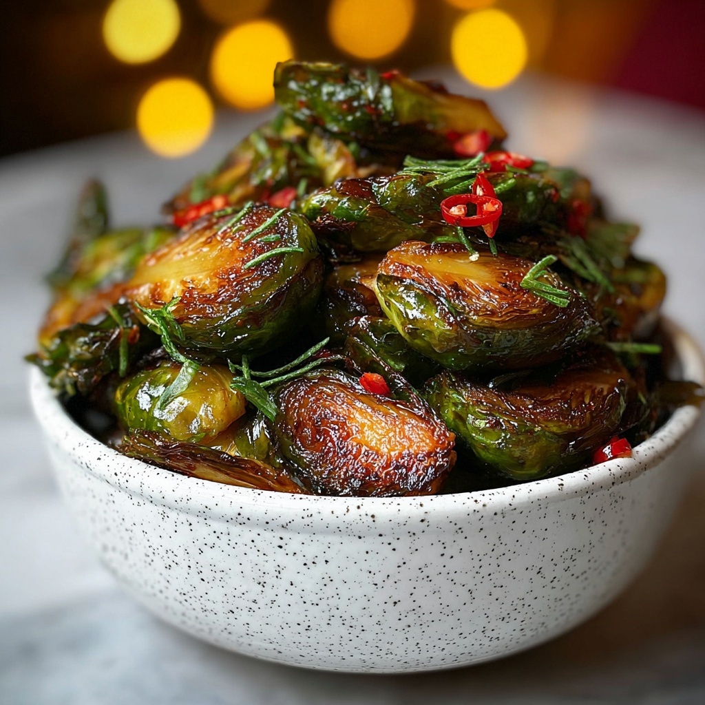 Sweet Chili Brussels Sprouts: A Deliciously Spicy Twist on a Classic Vegetable Dish Recipe - Recipe Image
