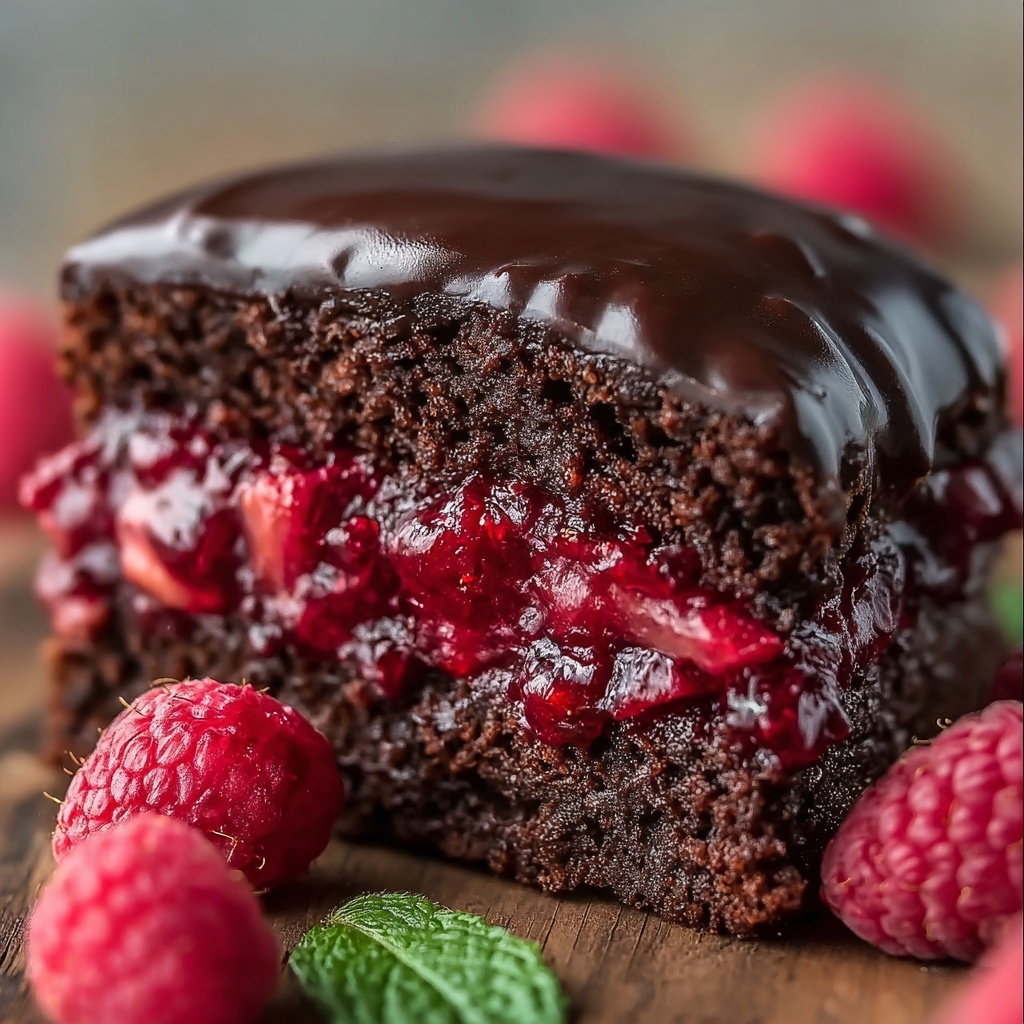 Raspberry Chocolate Poke Cake Recipe - Recipe Image