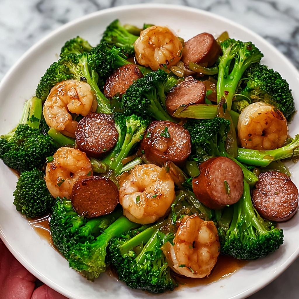 Honey Garlic Shrimp, Sausage & Broccoli Stir-Fry Recipe - Recipe Image