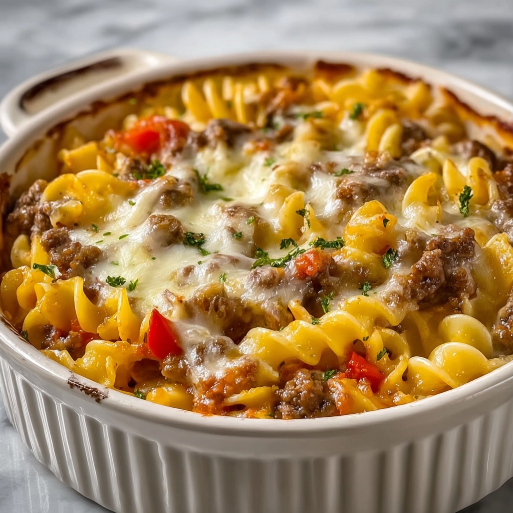 Cheesy Beef and Noodle Casserole Recipe - Recipe Image