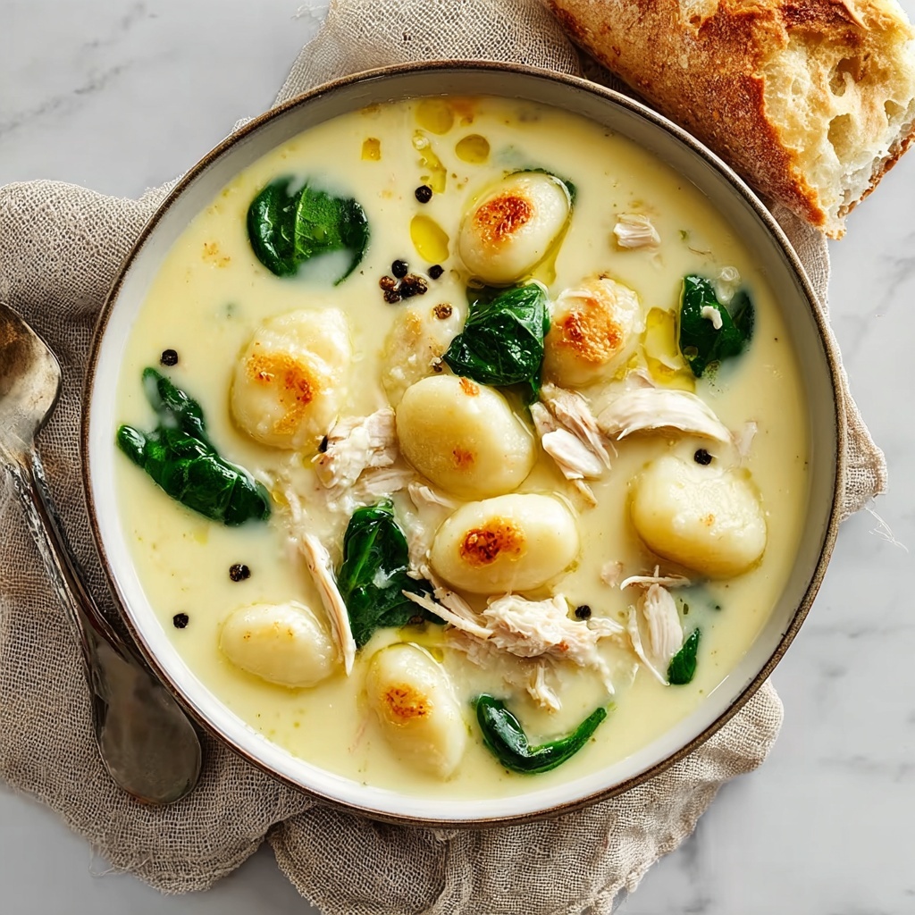 Creamy Chicken Gnocchi Soup with Garlic Recipe - Recipe Image