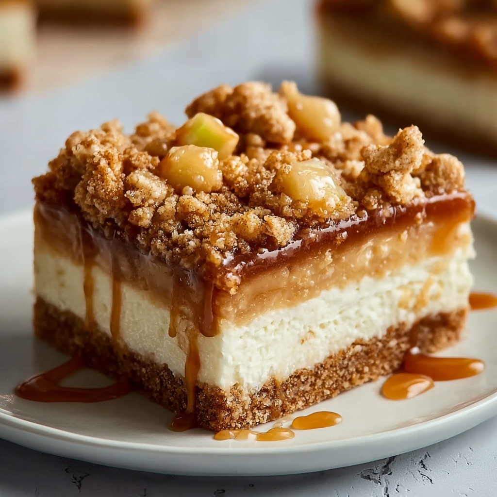 Salted Caramel Apple Cheesecake Bars Recipe - Recipe Image