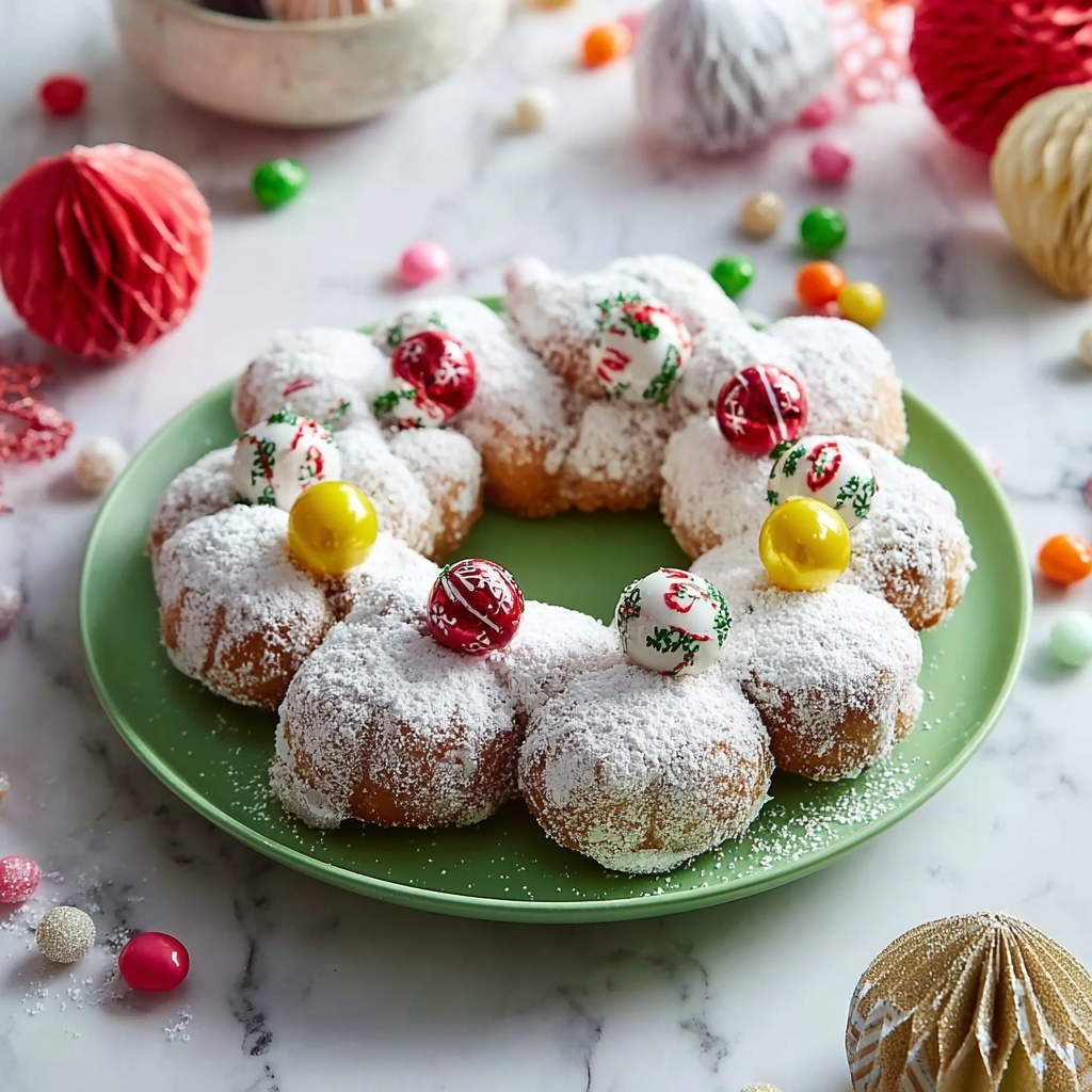 Donut Hole Christmas Wreath Recipe - Recipe Image