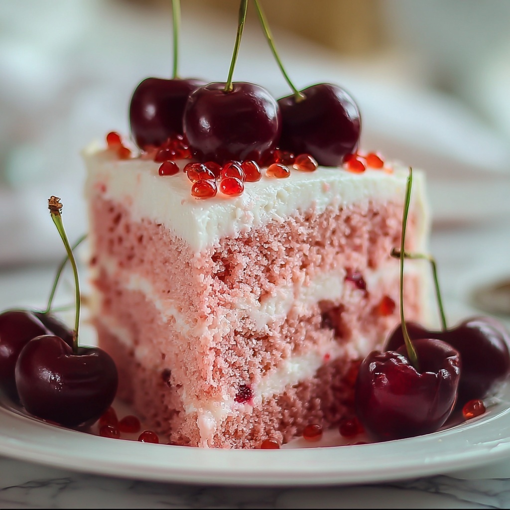 Cherry Cake with Cherry Cream Cheese Frosting Recipe - Recipe Image