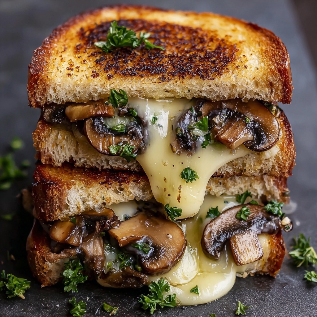 Garlic Mushroom Grilled Cheese Recipe - Recipe Image