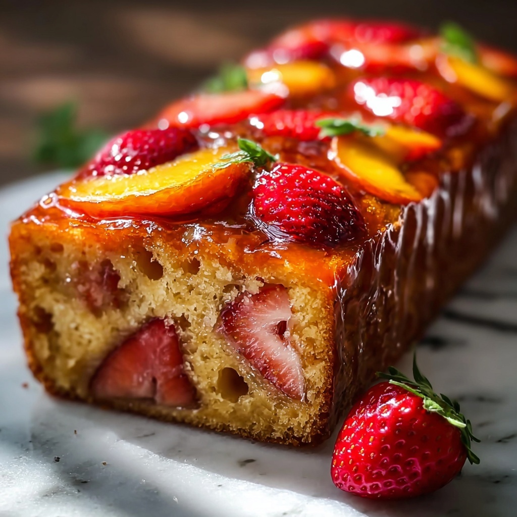 Refreshing Strawberry Peach Loaf Cake Recipe - Recipe Image