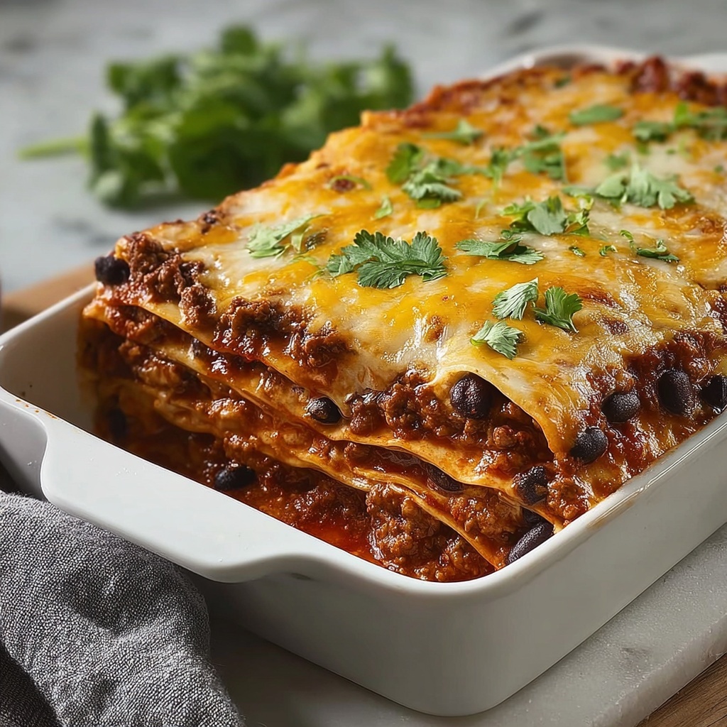 Beef Enchilada Casserole with Corn Tortillas Recipe - Recipe Image