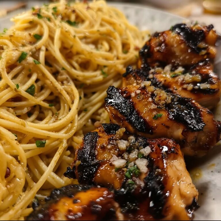 Honey Pepper Chicken with Creamy Garlic Butter Pasta Recipe