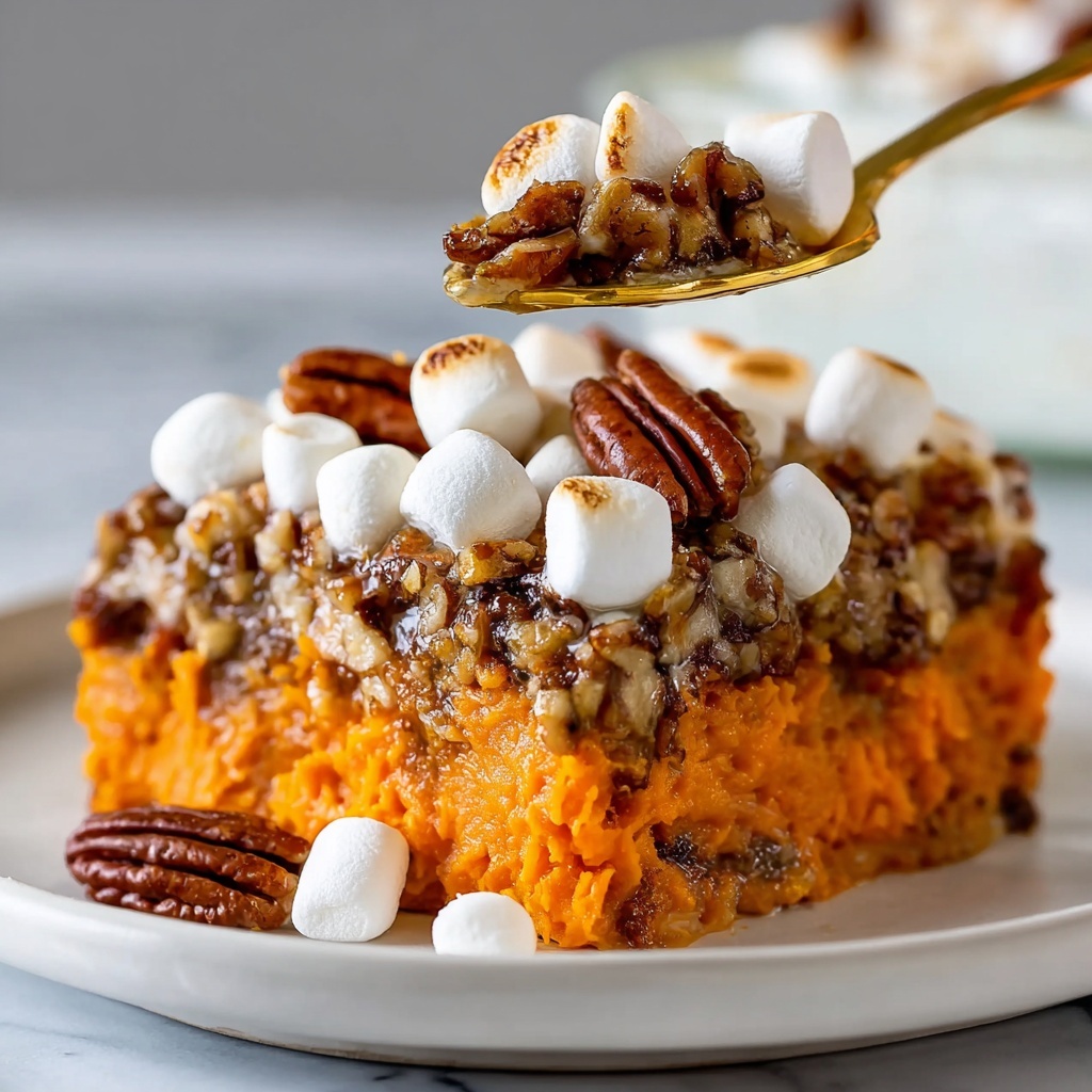 Sweet Potato Casserole with Pecans, Marshmallows, and Pumpkin Spice Recipe - Recipe Image