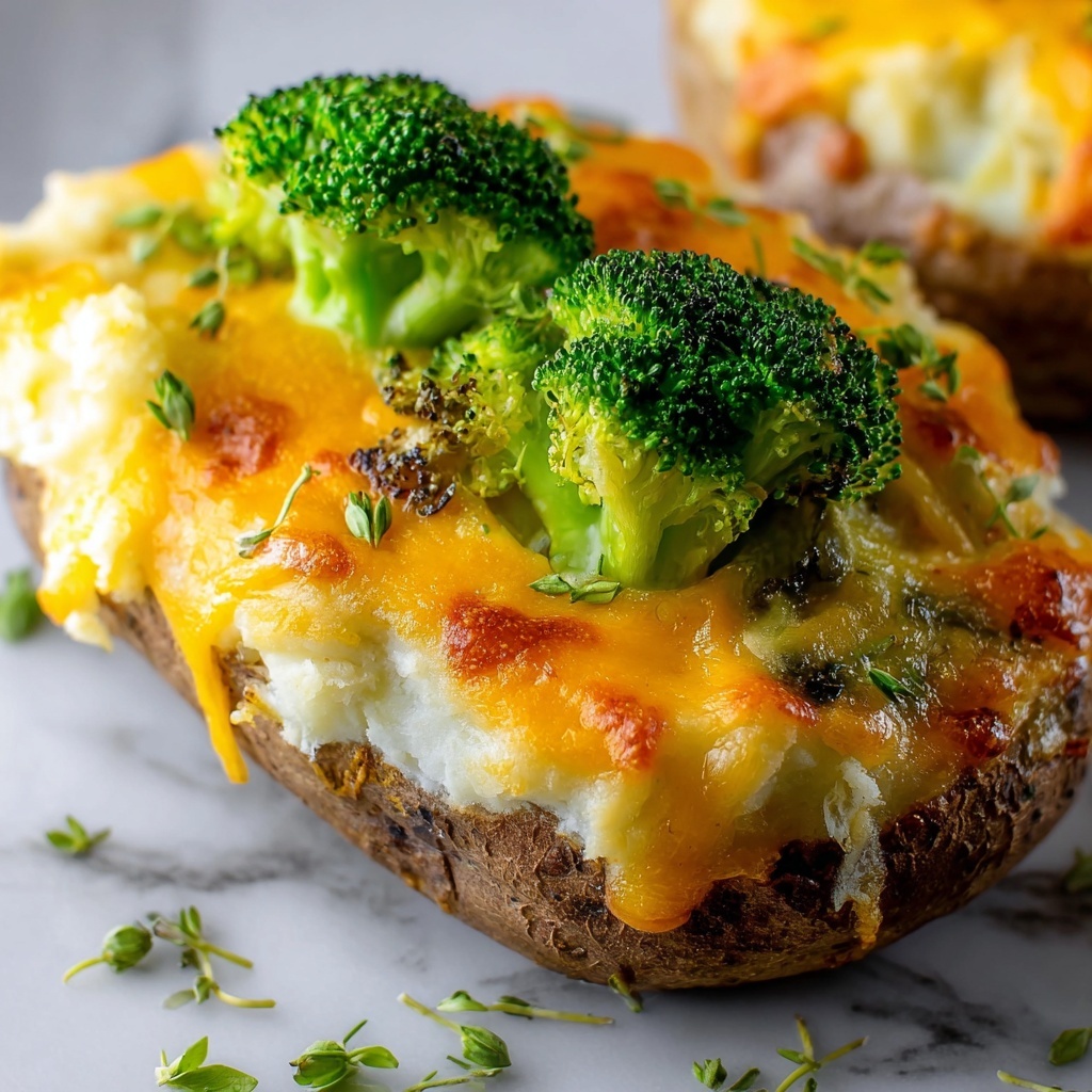 Cheesy Broccoli Twice-Baked Potatoes Recipe - Recipe Image
