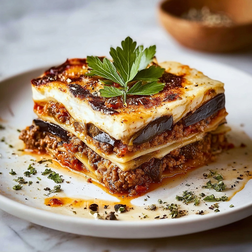 Classic Greek Eggplant Moussaka Recipe - Recipe Image