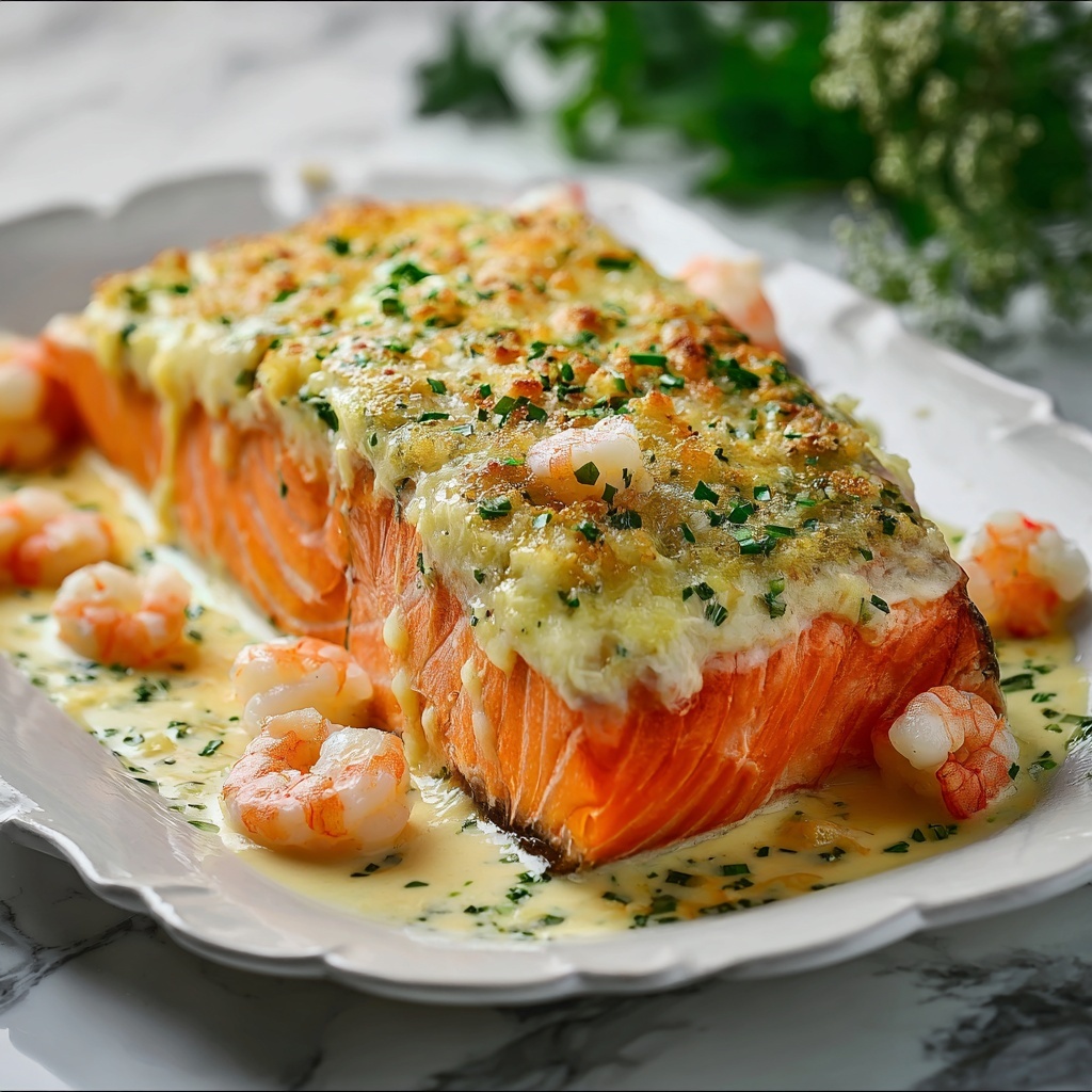 Crab & Shrimp Stuffed Salmon Recipe - Recipe Image