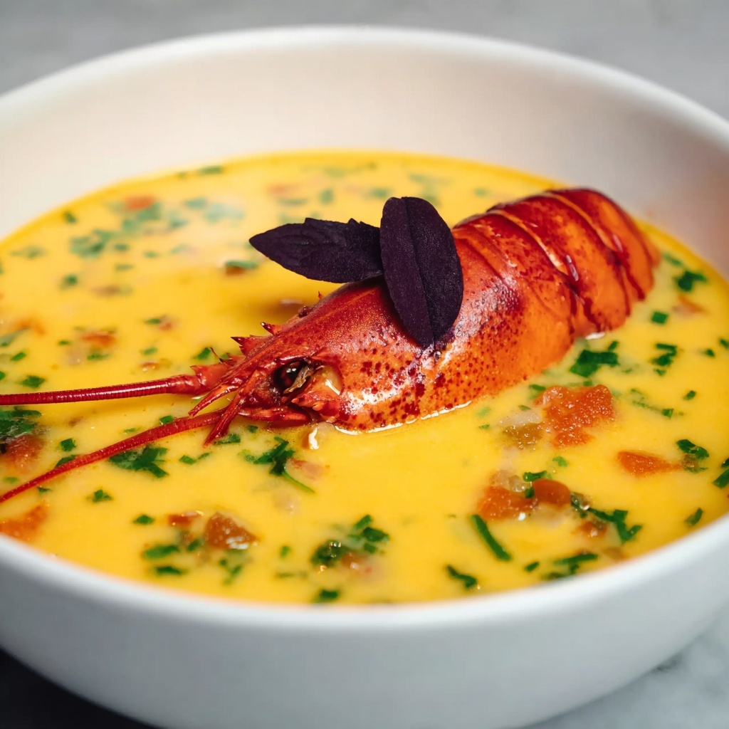 Exquisite Lobster Bisque with Saffron Infusion Recipe - Recipe Image