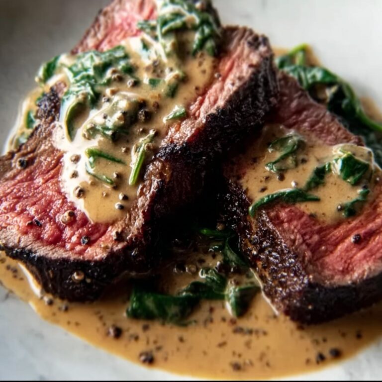Peppercorn-Crusted Filet Mignon with Creamy Green Peppercorn Sauce Recipe