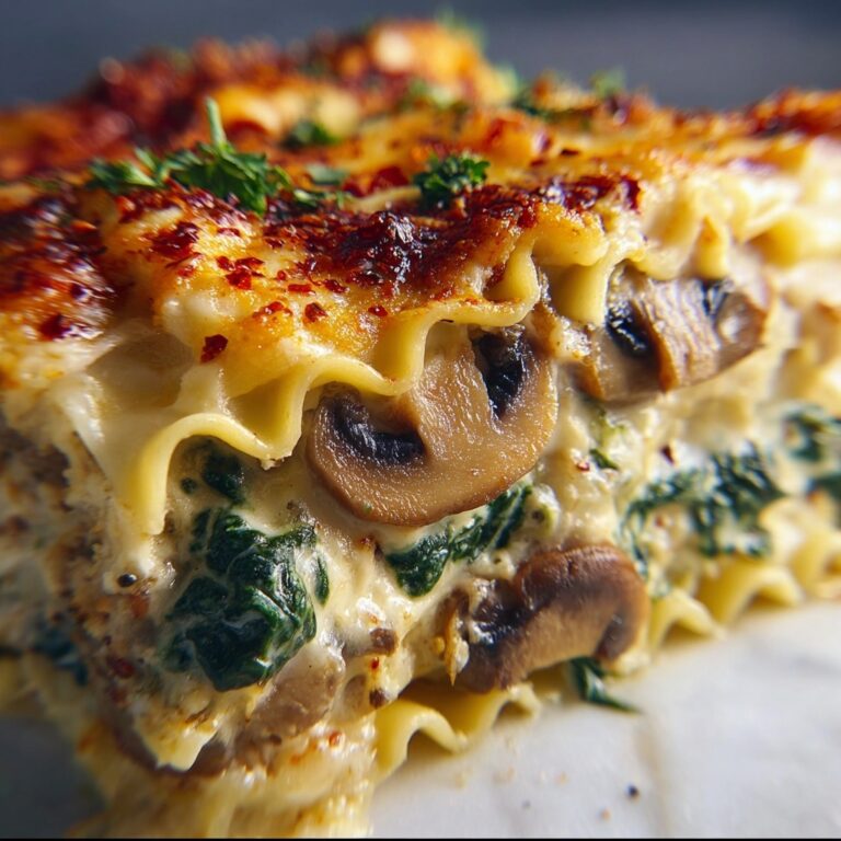Creamy Spinach and Mushroom White Lasagna Recipe
