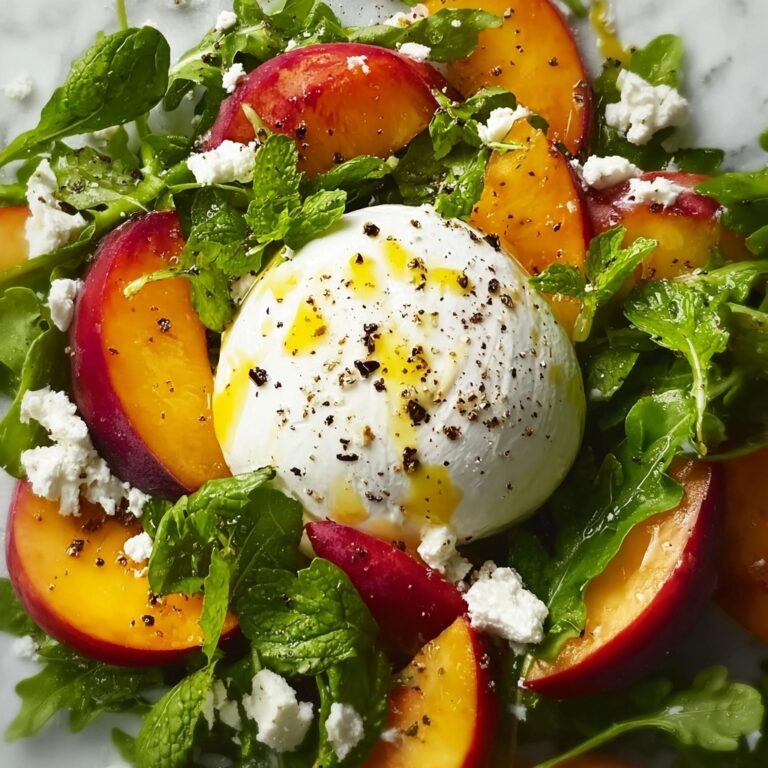 Peach Burrata Salad with Toasted Pecans and Balsamic Glaze Recipe