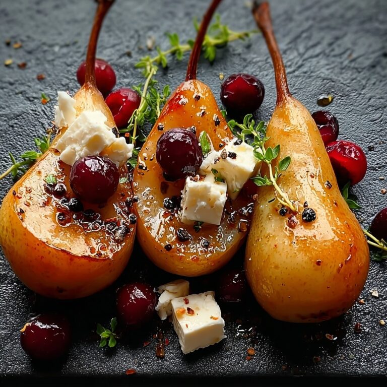 Baked Pears with Feta, Honey, and Cranberries Recipe
