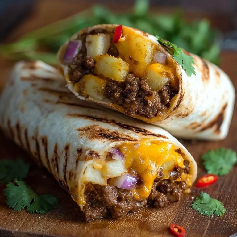 Cheesy Potato Beef Burritos Recipe