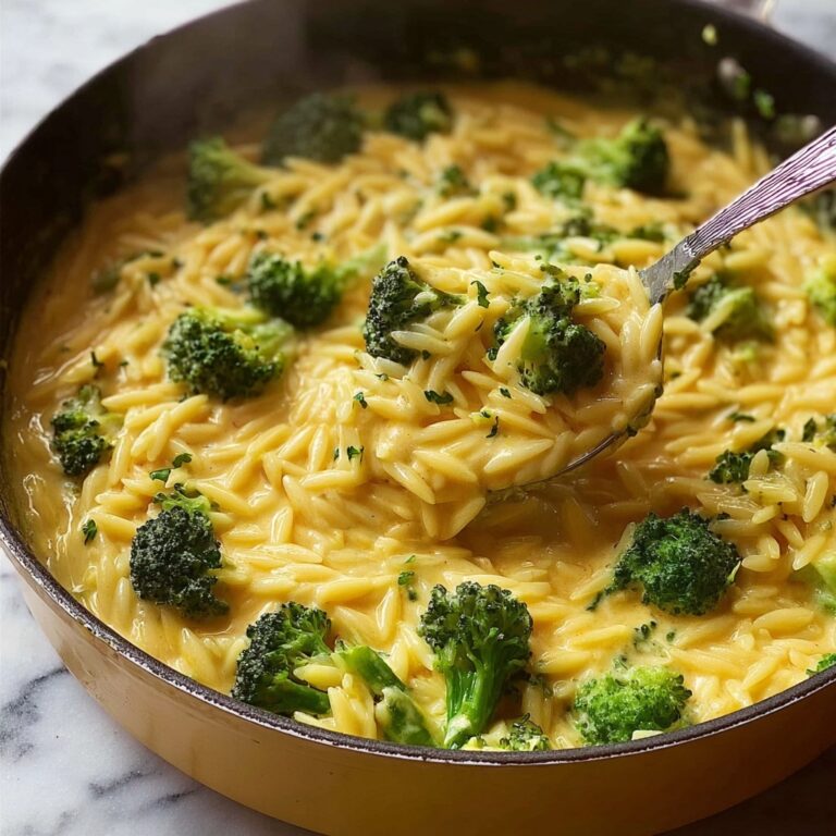 One Pot Broccoli Cheese Orzo Recipe