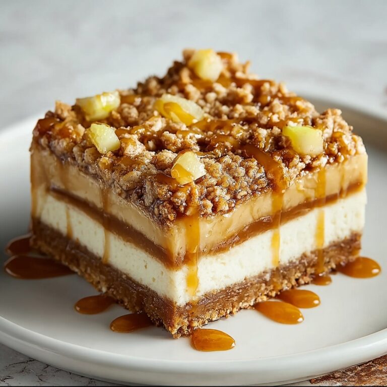 Salted Caramel Apple Cheesecake Bars Recipe