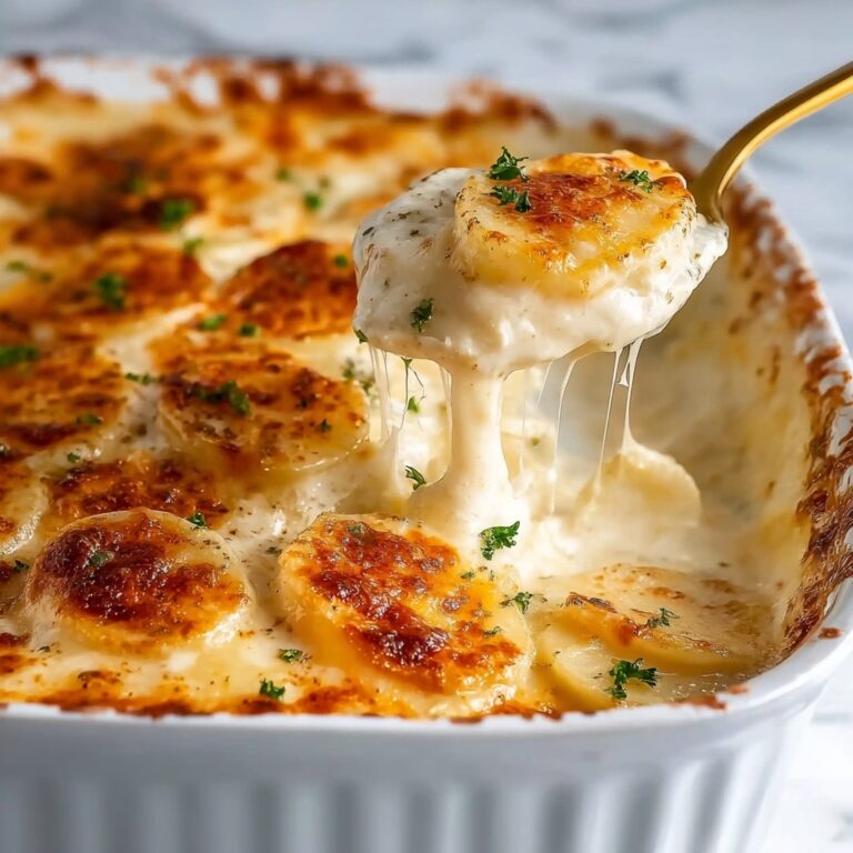 Cheesy Scalloped Potatoes with Caramelized Onion and Cheddar Recipe