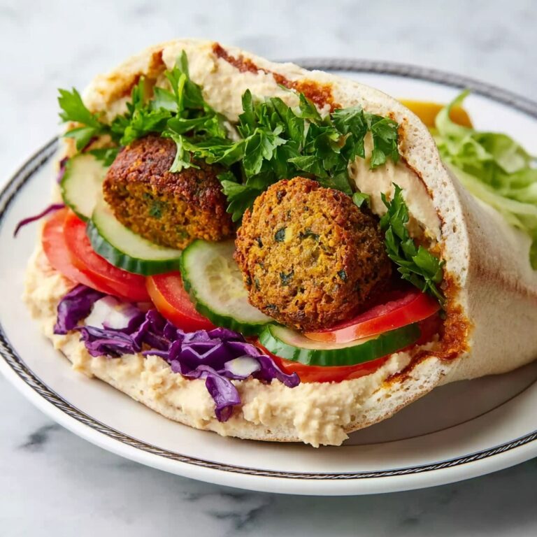 Falafel Wrap with Hummus, Fresh Veggies, and Tahini Sauce Recipe
