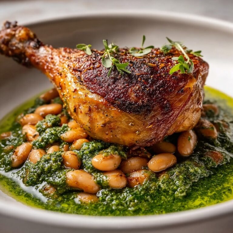 One-Pan Crispy Chicken with Cannellini Beans and Pistachio Pesto Recipe