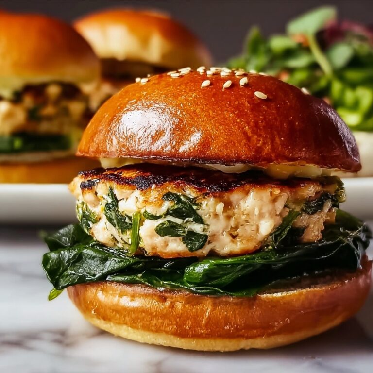 White Cheddar and Spinach Chicken Burgers Recipe
