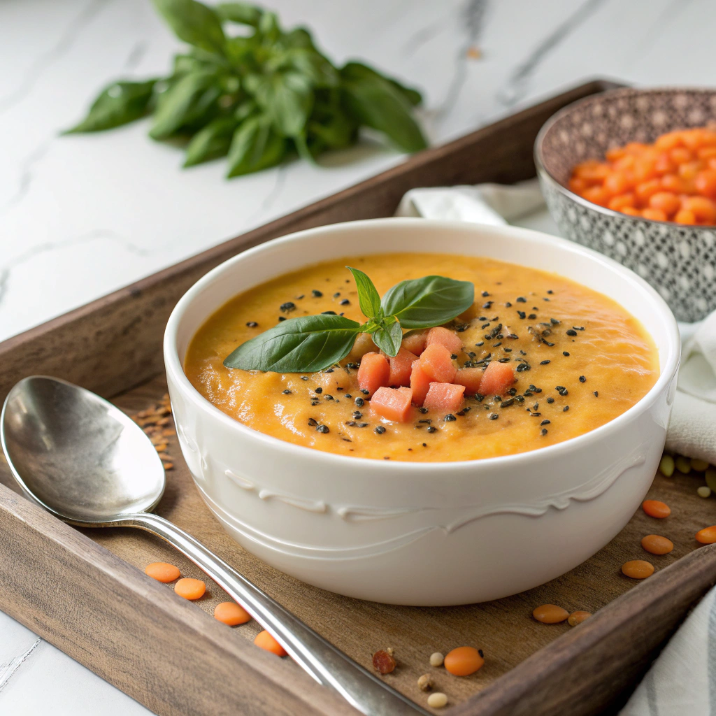 Creamy Red Lentil Soup Recipe - Recipe Image