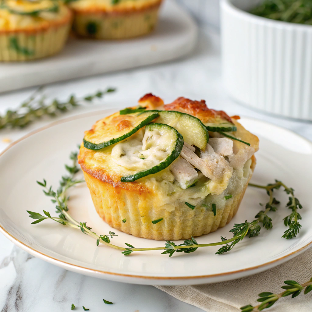 Chicken, Cheese, and Zucchini Muffins Recipe - Recipe Image