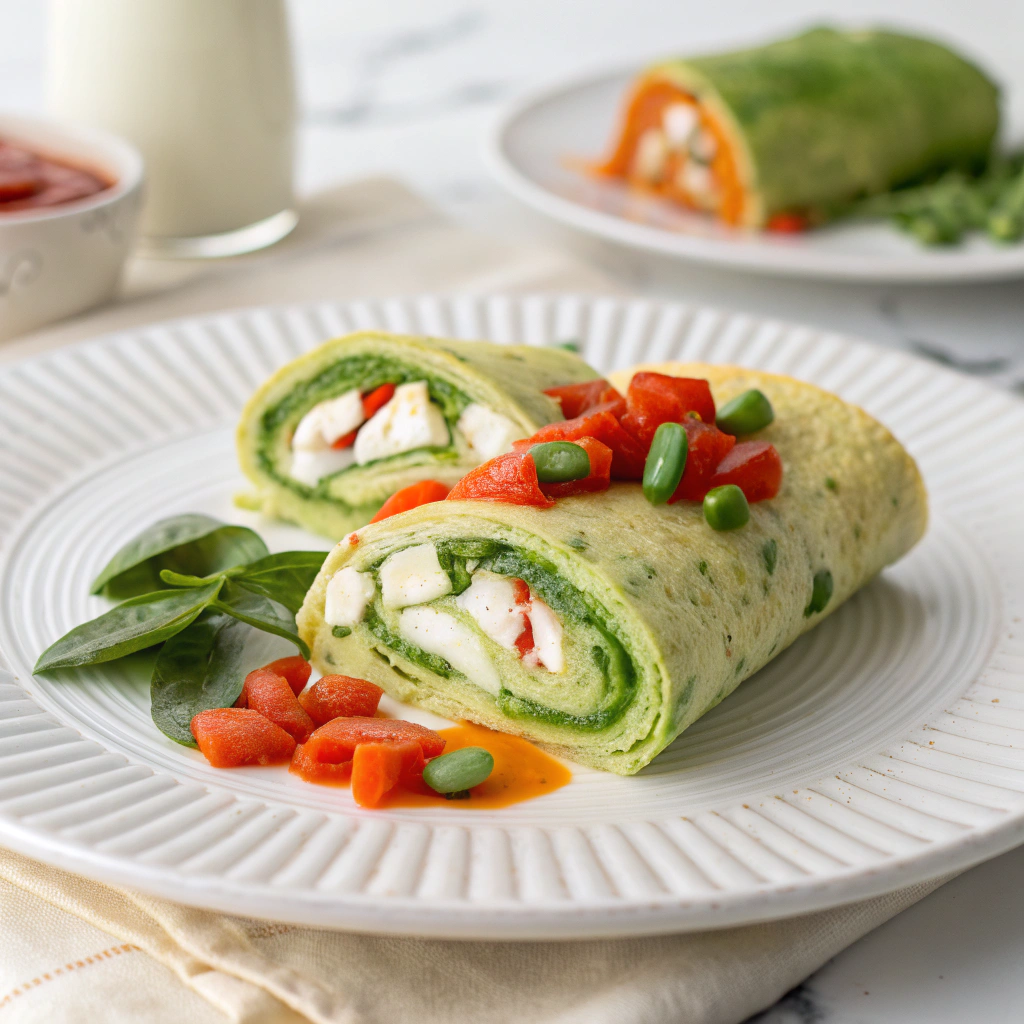 Effortless Veggie Omelette Roll Recipe - Recipe Image