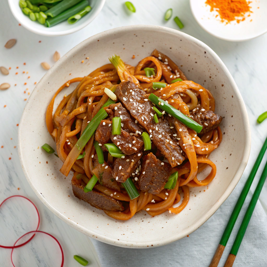 Asian Beef Udon Noodles Recipe - Recipe Image
