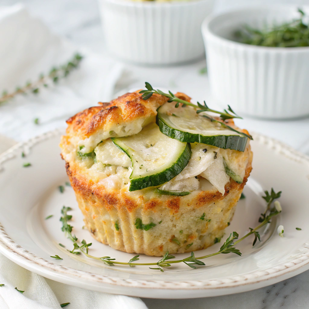 Chicken, Cheese, and Zucchini Muffins Recipe - Recipe Image