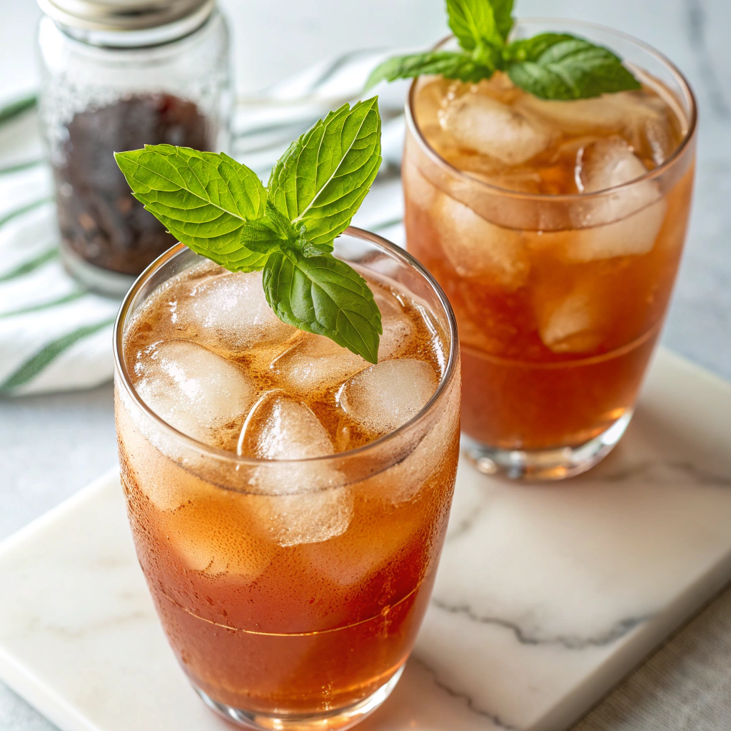 Peach Basil Iced Tea Recipe - Recipe Image