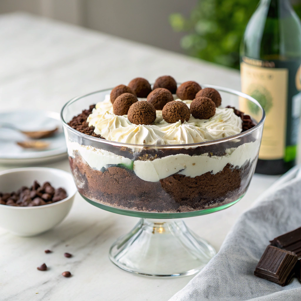 Chocolate Layered Trifle with Cake, Pudding, and Cookies Recipe - Recipe Image