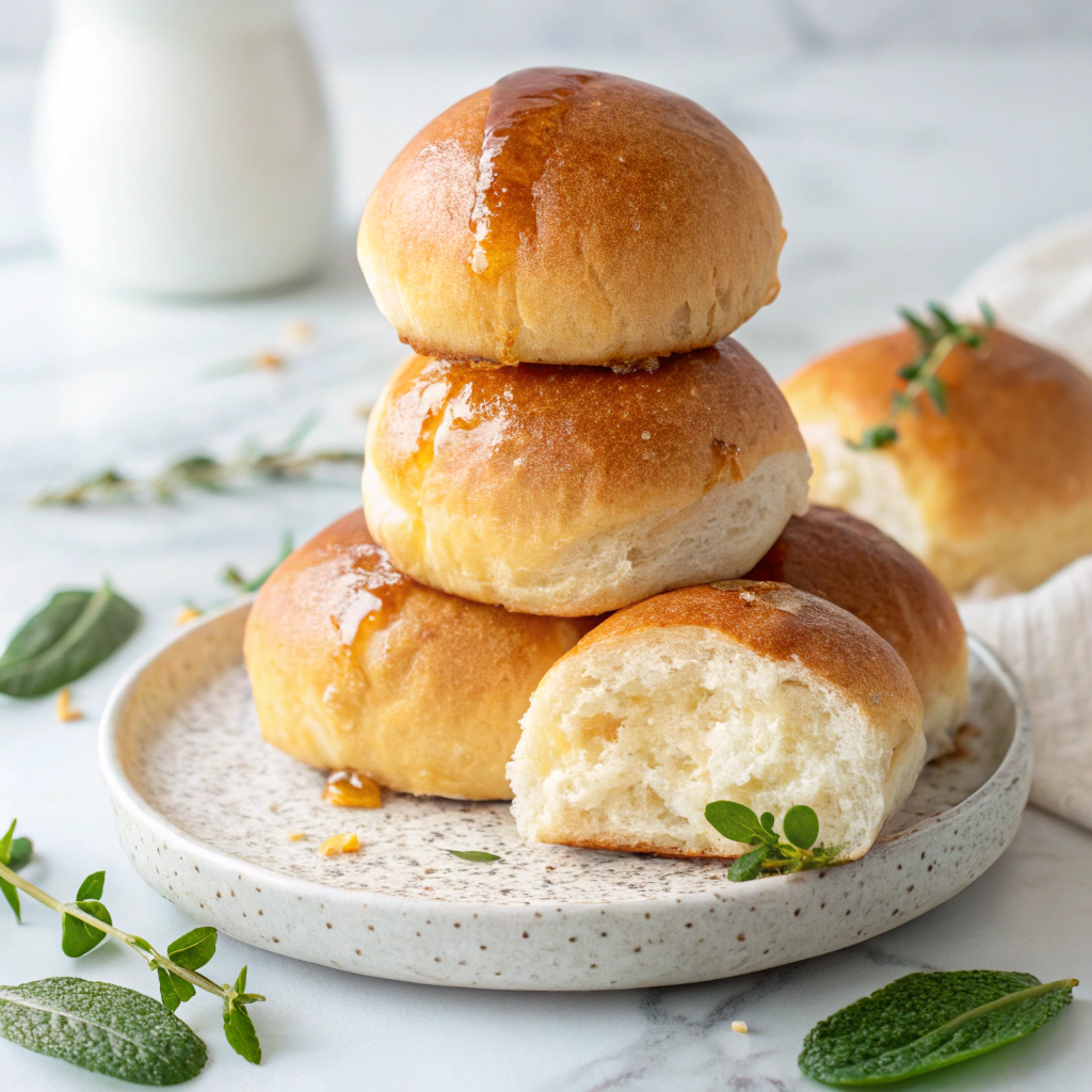 Salted Sage Honey Butter Brioche Rolls Recipe - Recipe Image