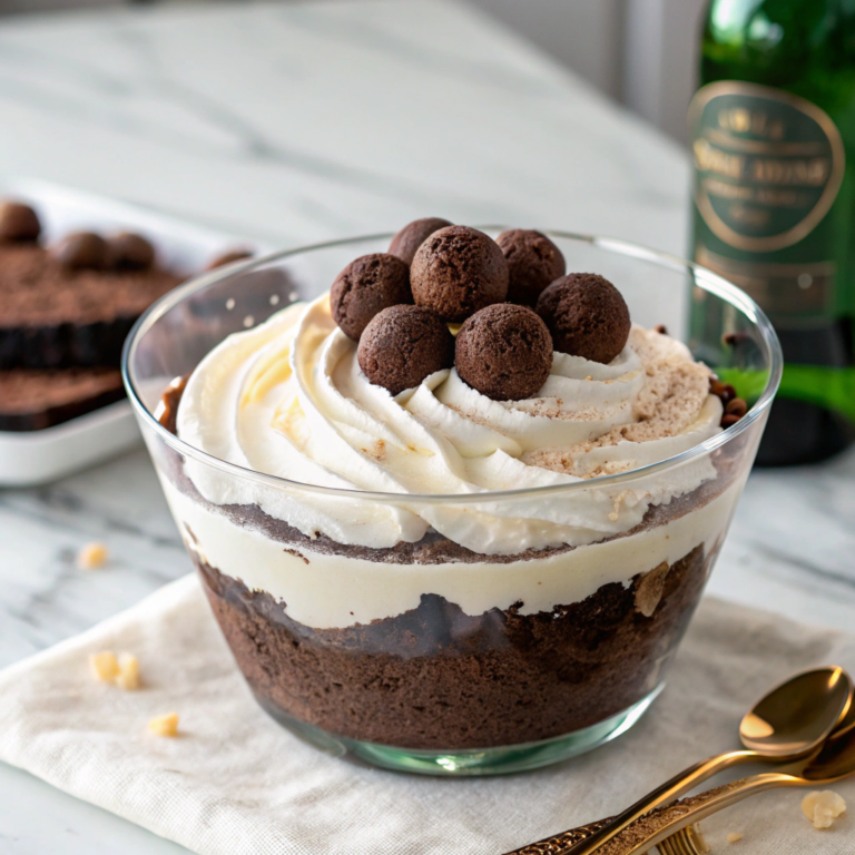 Chocolate Layered Trifle with Cake, Pudding, and Cookies Recipe