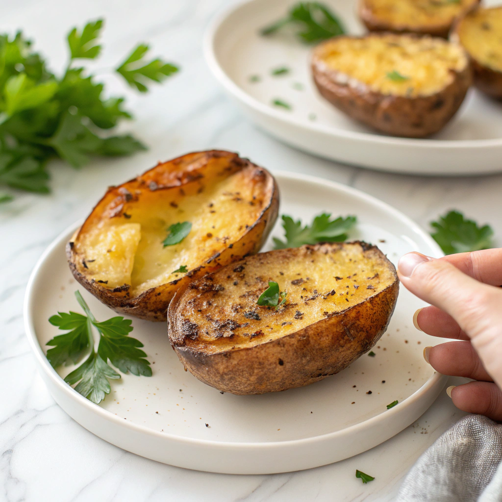 Baked Garlic Butter Potatoes Recipe - Recipe Image