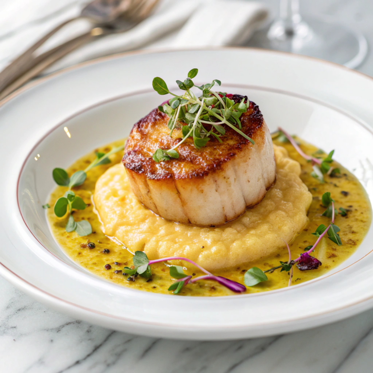 Seared Scallops with Smoky Sweet Corn Purée Recipe