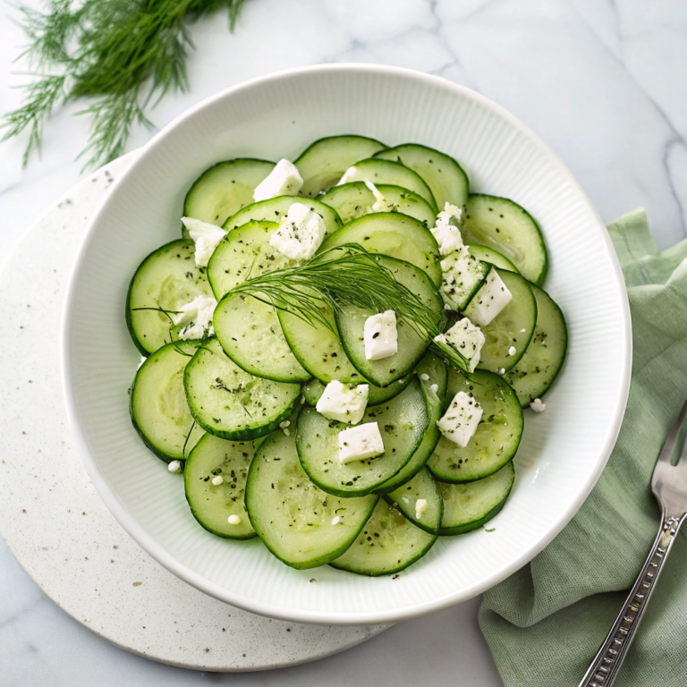 Cucumber Feta Salad: Crisp, Creamy & Bursting with Mediterranean Flavor Recipe
