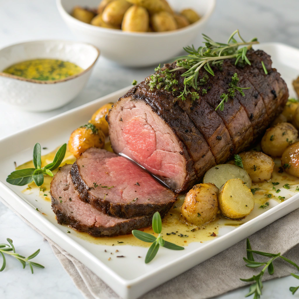 Mediterranean-Style Roasted Leg of Lamb Recipe - Recipe Image