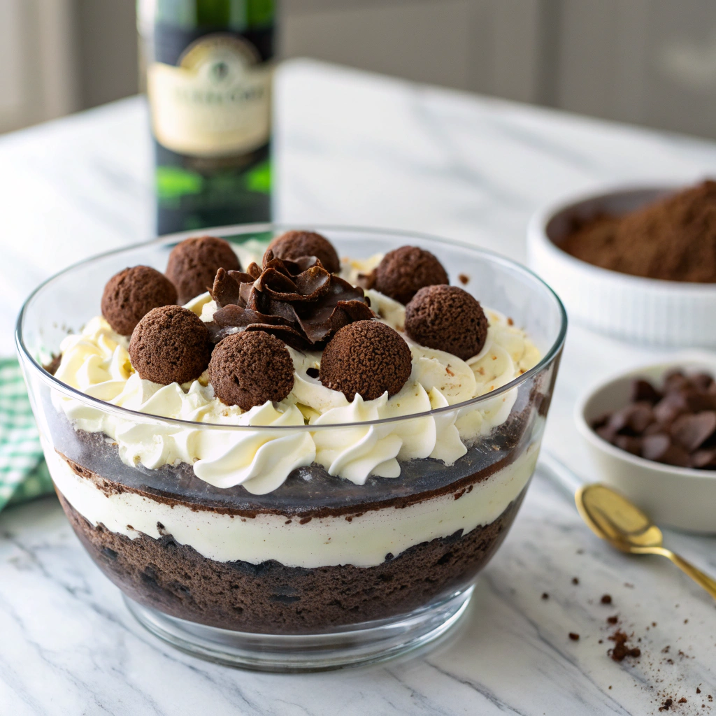 Chocolate Layered Trifle with Cake, Pudding, and Cookies Recipe - Recipe Image
